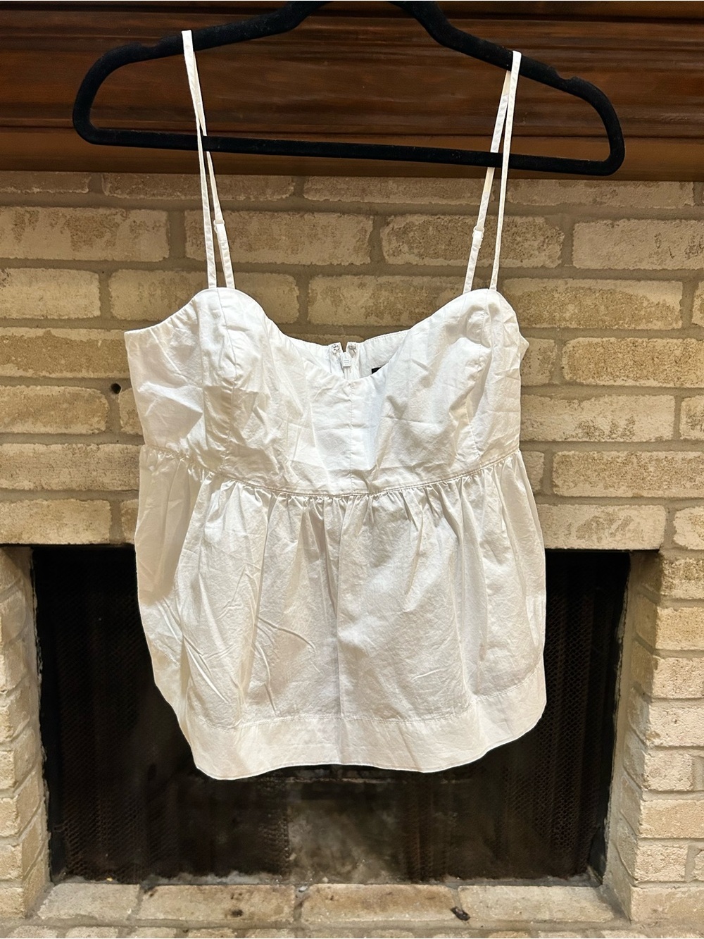 J.Crew White Spaghetti-Strap Cotton Bustier Top